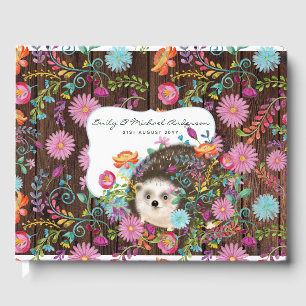 Woodland Igel Gästebuch Rustikal Niedlich