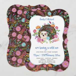 Woodland Igel Kinderdusche lädt Rustikal Boho ein Einladung