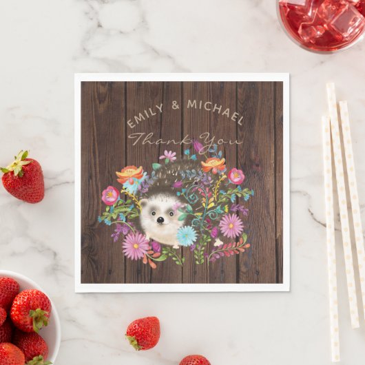 Woodland Igel Napkins Wasserfarbe Rustikal Serviette (Beispiel)