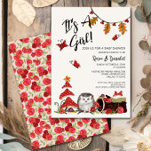 Woodland Igel Pilze Fall Girl Babydusche Einladung