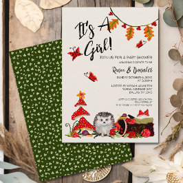 Woodland Igel Snails Paare Baby Boy Dusche Einladung