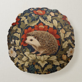 Woodland Igel William Morris Inspiriert Rundes Kissen