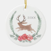 Woodland Jackalope Christmas Keepake Keramikornament (Vorne)