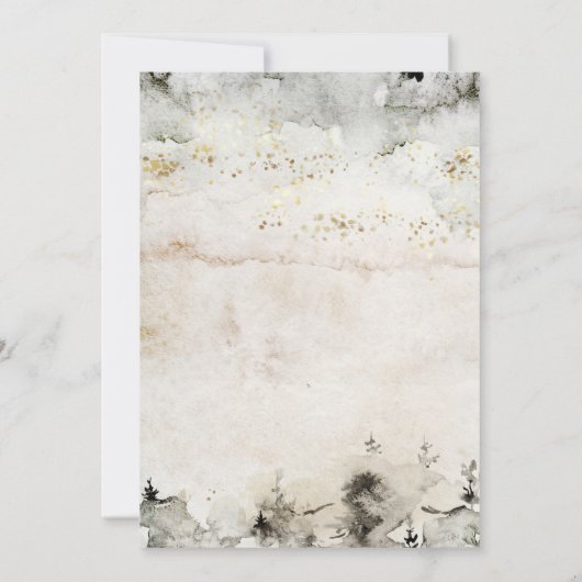 Woodland JoChristmas Deer Floral Holiday Party Einladung (Rückseite)