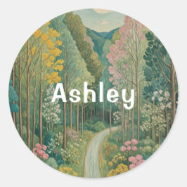 Woodland Journey Runder Aufkleber