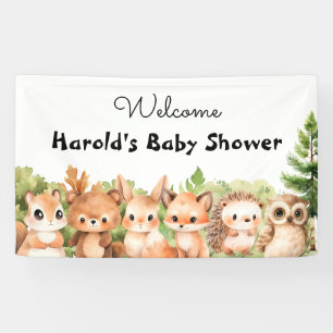 Woodland Joy Baby Dusche Willkommen Banner