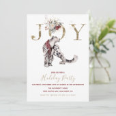 Woodland Joy Snow leopard Holiday Party Einladung (Stehend Vorderseite)