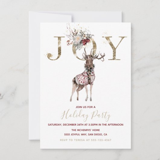 Woodland Joy Stag Feig Einladung (Vorderseite)