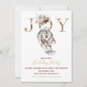 Woodland Joy Wolf Dog Holiday Party Einladung (Vorderseite)
