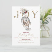 Woodland Joy Wolf Dog Holiday Party Einladung (Stehend Vorderseite)