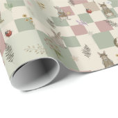 Woodland-Kinderzimmer-Häschen im Cottagecore-Stil Geschenkpapier (Rolleneckpunkt)