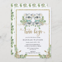 Woodland koala Eucalyptus Twin Boys Baby Showroom