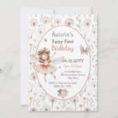 Woodland Kronleuchter Wasserfarbe Fairy Erster Geb Einladung (Vorderseite)