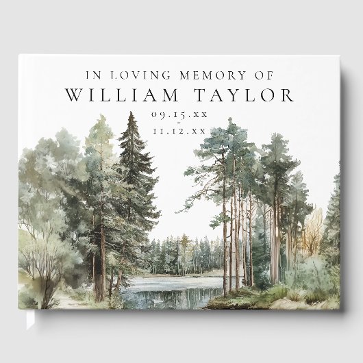 Woodland Lake In Loving Memory Funeral Photo Gästebuch (Vorderseite)
