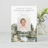 Woodland Lake Memorial Funeral Order Of Service Programm (Stehend Vorderseite)