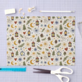 Woodland Lantern Winter Folk Pattern Seidenpapier (Handwerk)