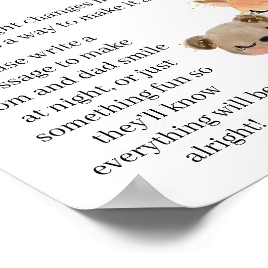 Woodland Late Night Diaper Kinderduschenspiel Poster (Ecke)