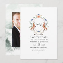 Woodland Laurel Wappen Monogram Wedding Foto