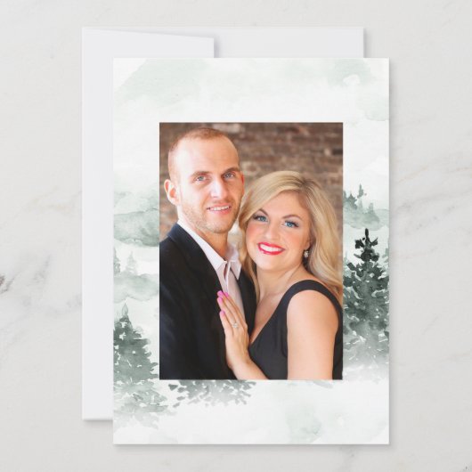 Woodland Laurel Wappen Monogram Wedding Foto Save The Date (Rückseite)