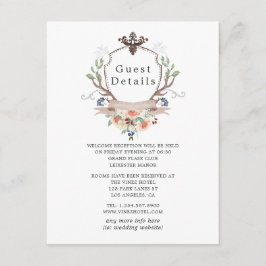 Woodland Laurel Wappen Wedding Guest Details Begleitkarte