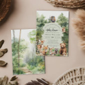 Woodland Ließ die Adventure Begin Baby Dusche Einladung