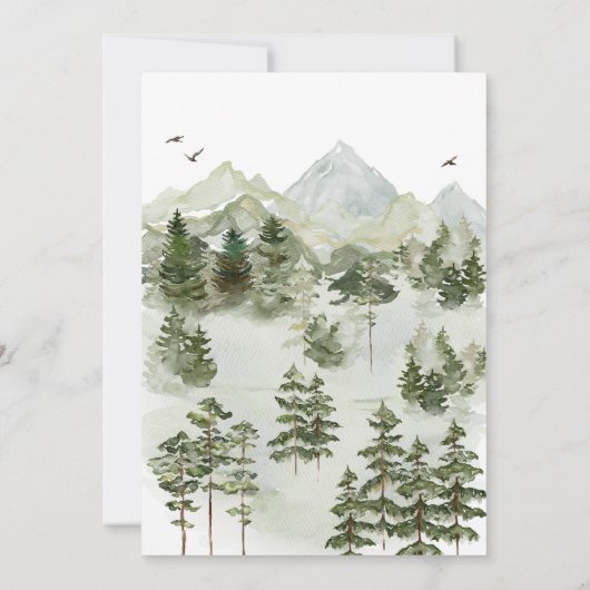 Woodland Ließ die Adventure Begin Baby Dusche Einladung (Rückseite)