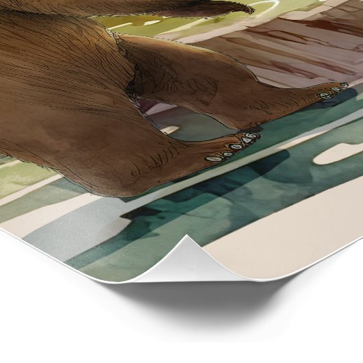 Woodland Ließ die Adventure Begin Baby Dusche Poster (Ecke)