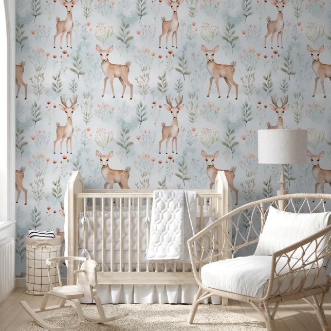 Woodland Little Deer Baby Kinderzimmer Tapete (Kinder)