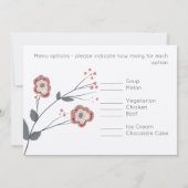 Woodland Love Birds Wedding RSVP MENU Rustic Kraft Einladung (Rückseite)