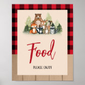 Woodland Lumberjack Baby Dusche Nahrung Poster (Vorne)