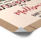 Woodland Lumberjack Baby Dusche Willkommen Poster (Ecke)