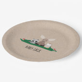 Woodland Lumberjack Baby Shower Animes Rustikal Pappteller (Schrägansicht)