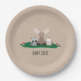Woodland Lumberjack Baby Shower Animes Rustikal Pappteller