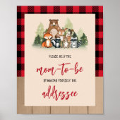 Woodland Lumberjack Baby Shower Envelope Station Poster (Vorne)