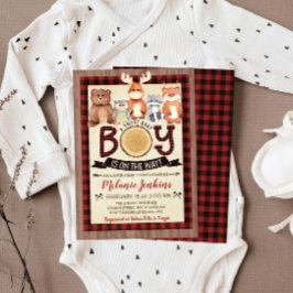 Woodland Lumberjack Boy Baby Dusche Einladung