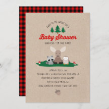 Woodland Lumberjack Girl Boy Baby Dusche Kariert