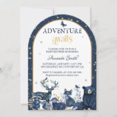 Woodland Magic Night Animal Adventure Baby Dusche Einladung (Vorderseite)