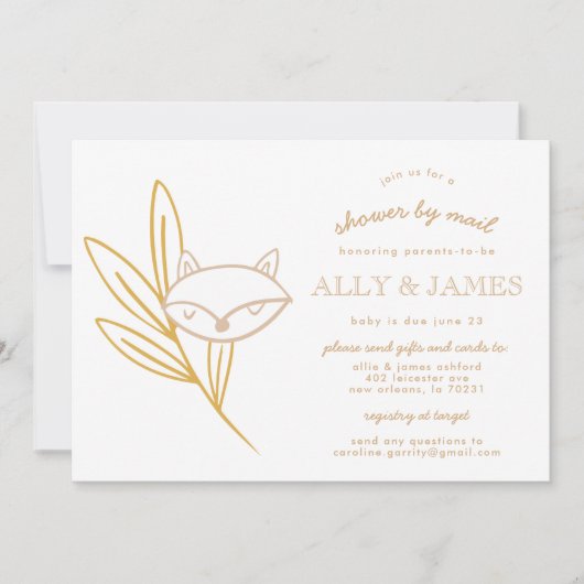 Woodland Mairytale Baby Shower by Mail Einladung (Vorderseite)