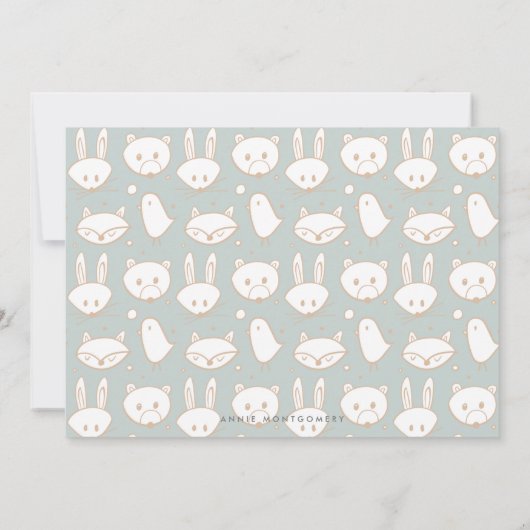 Woodland Mairytale Baby Shower by Mail Einladung (Rückseite)