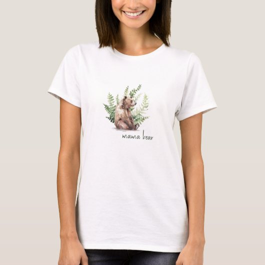 Woodland Mama Bear Baby Dusche T - Shirt (Vorderseite)