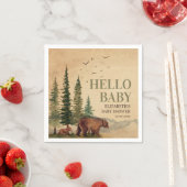 Woodland Mama Bear & Cub Baby Duschpapier Serviette (Beispiel)