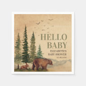 Woodland Mama Bear & Cub Baby Duschpapier Serviette (Vorderseite)