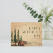 Woodland Mama Bear & Your Cub Vintager Muttertag Postkarte (Stehend Vorderseite)