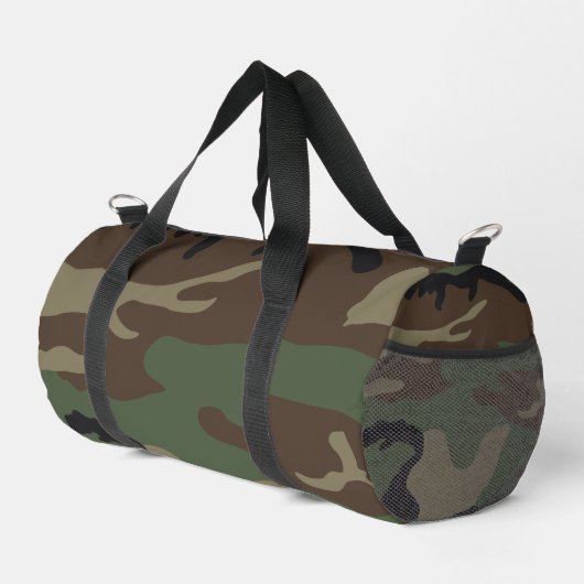Woodland Military Camouflage Pattern Duffle Bag (Rechte Ecke)