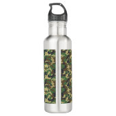 Woodland Military Camouflage Print - Personalisier Edelstahlflasche (Rückseite)