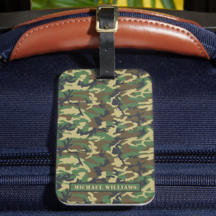 Woodland Military Camouflage Print - Personalisier Gepäckanhänger