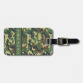 Woodland Military Camouflage Print - Personalisier Gepäckanhänger (Vorderseite horizontal)