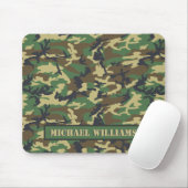 Woodland Military Camouflage Print - Personalisier Mousepad (Mit Mouse)
