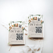 Woodland Modern Baby Dusche Details QR Code Begleitkarte