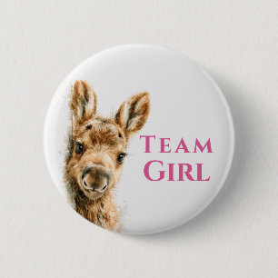 Woodland-Moose-Team-Girl-Baby-Shower Button